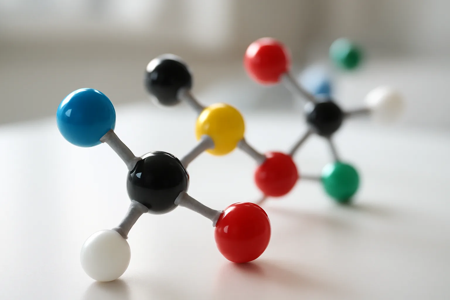 molecular model showing a chain of connected amino acid units representing bpc 157 structure